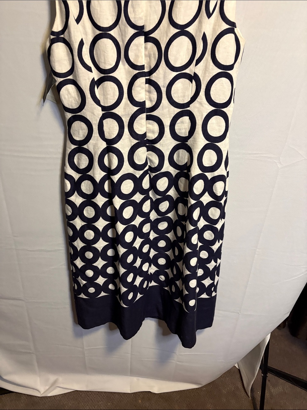 Liz Claiborne Navy & White Circle-Print Sleeveless Shift Dress nwt - Picture 10 of 12